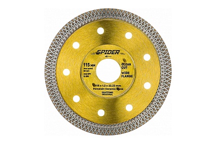 Диск алмазный ультратонкий X-тип SPIDER 115x10x1.2x22.23 мм Diamond Industrial DIDX115ST
