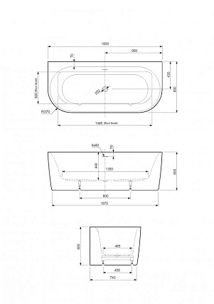 Акриловая ванна Cezares Metauro Wall METAURO-INT-Wall-180-80-60-W-MATT 180x80 см белый матовый
