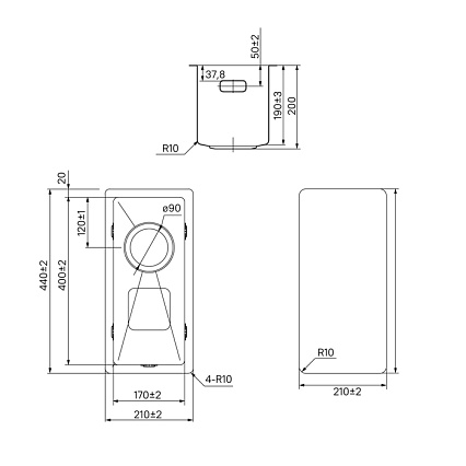 Кухонная мойка Iddis Edifice EDI21G0i77 21 см графитовый