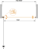 Душевая дверь Cezares ECO-O-B-1-80-C-NERO 80x190, прозрачная, черный