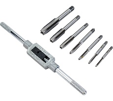 Набор CNIC из 7 штук метчиков М3-М12 9ХС + вороток ре 8 позиций SS008-3 65514