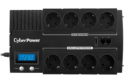 Источник бесперебойного питания Cyberpower line-interactive 1000va/600w usb/rj11/45/usb charger a (4+4 euro) BR1000ELCD