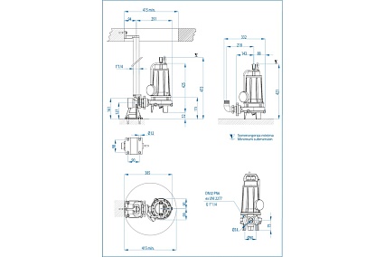 Погружной насос с режущим механизмом Dreno Pompe GRIX 32-2/110 M/G 2001590