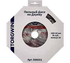 Диск пильный по дереву 160x20/16 мм, 36Z TGS TORGWIN S88001