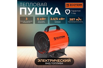 Тепловая электрическая пушка ECOTERM EHR-05/3E ET1523-2