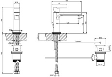 Смеситель для раковины Gessi Via Manzoni 38601-149 с донным клапаном, никель