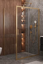 Душевой уголок Cezares MOLVENO-AH-11-150/90-C-BORO-IV 150x90 прозрачный, брашированное золото