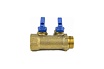 Коллектор Aquasfera латунь, шаровой кран, синий, 3/4", 3 выхода, 1/2", 35 мм 9025-02 027-8991