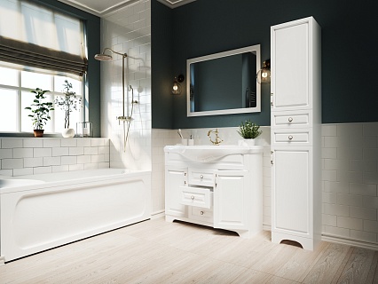 Мебель для ванной 1MarKa Прованс 105Н, белый глянец