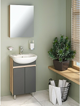 Мебель для ванной Руно Лада 50 см графит/серый дуб