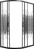 Душевой уголок Мономах ДУ 100/80/180 МЗ BL L/R 100x80 прозрачное с рисунком, черный, 10000008626