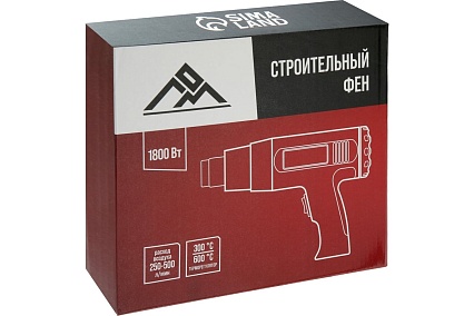 Строительный фен ЛОМ 1800 Вт, 250-500 л/мин, 300/600 С, насадка в комплекте 9756535