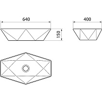 Раковина Runo Poligono 64 см 00-00001446