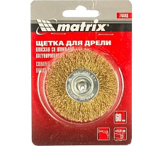 Щетка дисковая для дрели 60 мм Matrix 74446