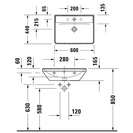 Раковина Duravit D-Neo 236660 60 см