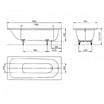 Стальная ванна Kaldewei Saniform Plus 373-1 170x75 easy-clean