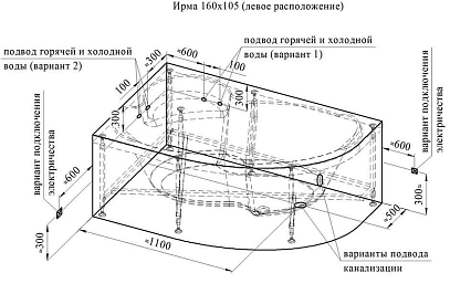 Акриловая ванна Ваннеса Ирма 160х105 L/R