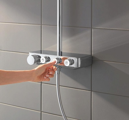 Душевая стойка Grohe Euphoria SmartControl System 310 Cube Duo 26508000 с термостатом