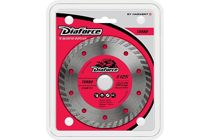Диск алмазный Turbo 125x22.23x8х2 мм, сухой рез Diaforce 501125