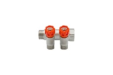 Коллектор VRT 3/4&quot;x1/2&quot;, с регулировочными вентилями, 2 выхода 524076