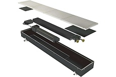 Внутрипольный конвектор ELSEN EKN EKN.380.90.3000 ABR L D 3000x380x90 мм, роликовая решётка, цвет алюминий