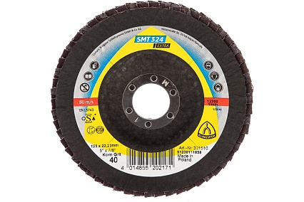 Лепестковый тарельчатый круг Klingspor SMT324 125x22,2мм, P40 321510