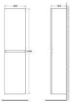 Шкаф пенал Cezares Molveno 40 см Legno Bianco, MOLVENO-1600-2A-SC-LB