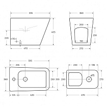 Напольное биде BelBagno Ardente-R BB003B