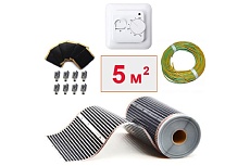 Плёночный электрический тёплый пол ТеплоСофт 5м.кв. с терморегулятором плёнка 5м.кв.