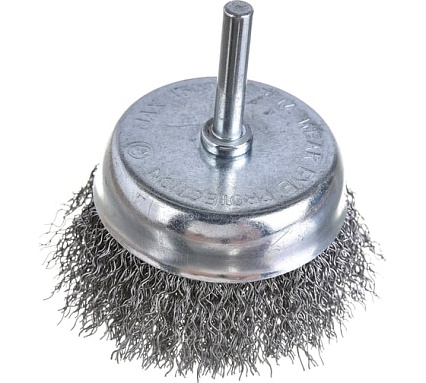 Щетка чашечная 75 мм, 1/4", витая проволока для дрели Intertool BT-9075