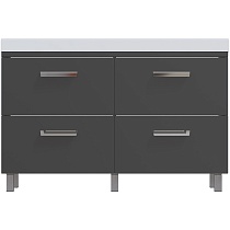 Тумба с раковиной Vigo Hilton 125 см графит