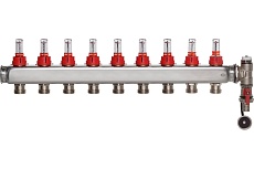 Коллектор ColSys p884 9 выходов с расходомерами, воздухоотводчиком и дренажным шаровым краном 188410509
