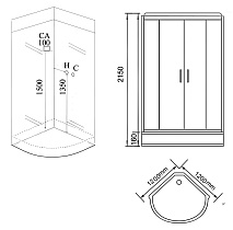 Душевая кабина Grossman GR-242 120x120 черный