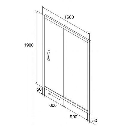 Душевая дверь Orange E02-160TCR 160x190, прозрачная, хром