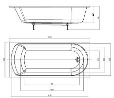 Акриловая ванна Aquatek Ника 170х75 NIK170-0000001