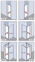Душевая дверь Kermi Cada XS 96-101см CK1GL10020VPK левая с фиксированной панелью 