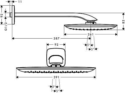 Верхний душ Hansgrohe PuraVida 27437400 хром/белый