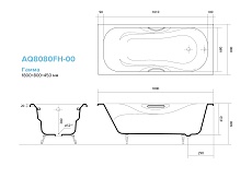 Чугунная ванна Aquatek Гамма 180x80 см AQ8080FH-00