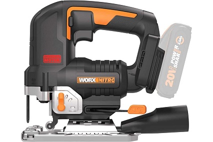 Аккумуляторный бесщеточный лобзик Worx 20 В, без акб и зу WX542.9