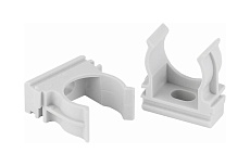 Клипса-крепеж для ПВХ труб Netron 16 мм, серая, 100 шт. N-PVC-C-0016-GR