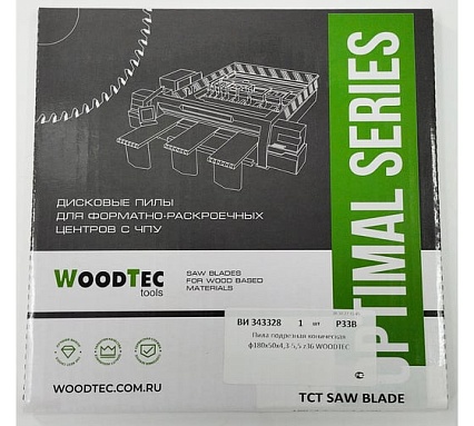 Пила подрезная коническая 180x4.3-5.5/3.2x50 мм, Z36 Woodtec ВИ 343328