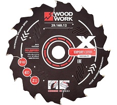Диск пильный Эксперт 160x2.2/1.6x20 мм, Z=12, A=20° WOODWORK 29.160.12