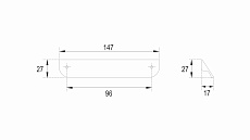 Ручка для шкафа Cezares Eco 15см серая RS156GR.3/96