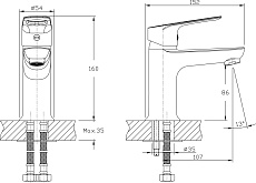 Смеситель для раковины Rush Edge ED7735-11