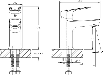 Смеситель для раковины Rush Edge ED7735-11