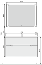 Тумба с раковиной Jorno Modul 100 см, белый