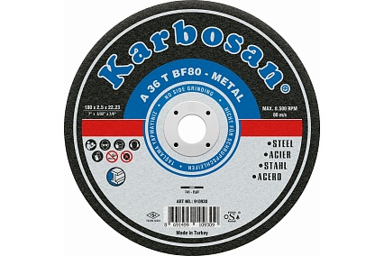 Диск отрезной по металлу 180х2.5х22 мм Karbosan 10930
