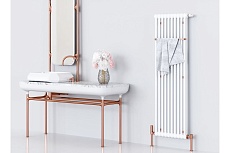 Вертикальный трубчатый радиатор GUARDO PILON трехтрубный 1500x249 мм, 5 секций, боковое подключение 3/4", белый 3T-1500 5 BK 3/4"