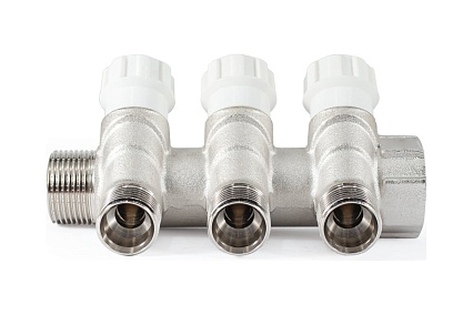 Коллектор с регулировочными вентилями PROFACTOR в/н 3/4" х 3 вых 1/2"нар PF MV 268.3