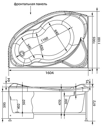 Акриловая ванна Aquanet Jamaica 160x110 L